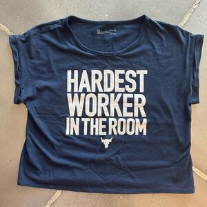 Under Armour Project Rock Hardest Worker in the Room Cropped Top Size Small